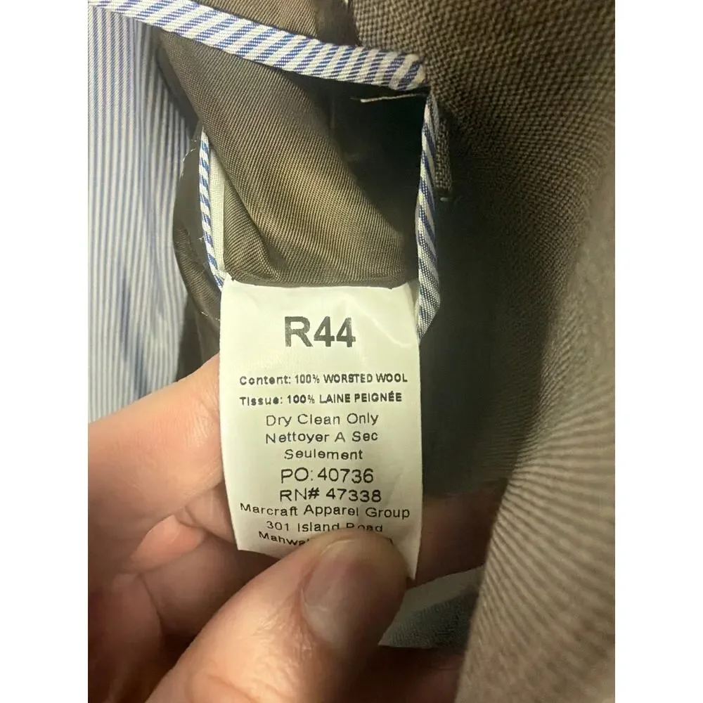 Tommy Hilfiger Mens Beige Blazer jacket 44R 100% 2-Button Sport Coat Mexico